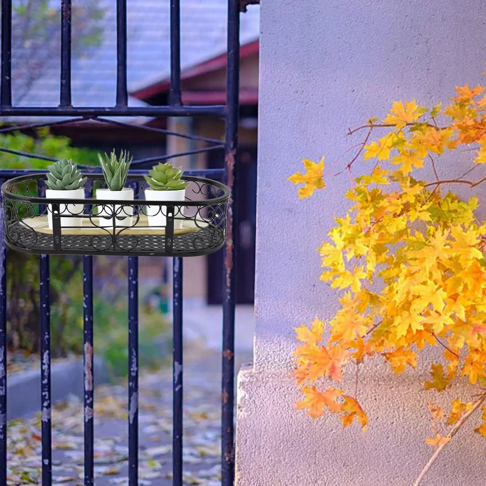 Metal Flowerpot Rack Organizer for Balcony Garden Decor