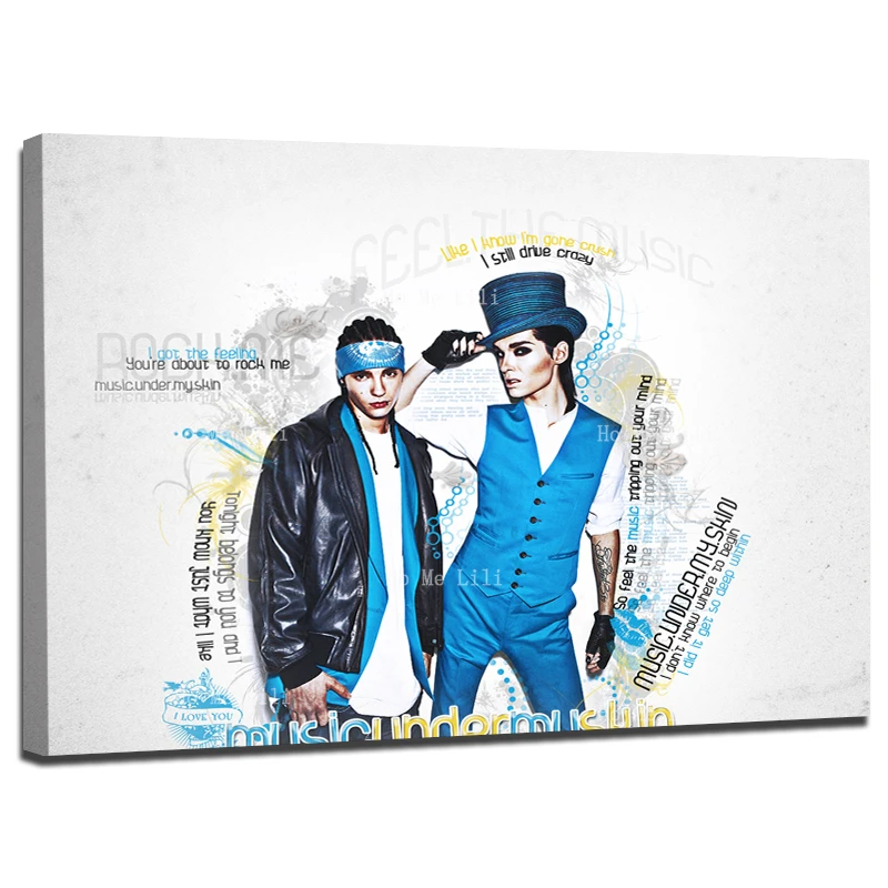 Tokio Hotel Music Member Brothers Tom And Bill Kaulitz Idol Group Art Poster Canvas Wall Art Painting