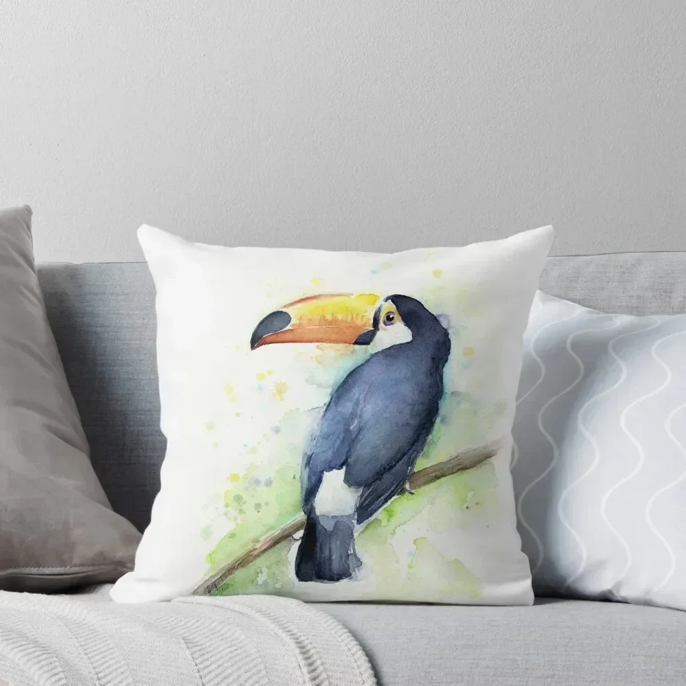 

Toucan Watercolor Throw Pillow Christmas Pillowcase Couch Cushions Elastic Cover For Sofa pillowcases for sofa cushions pillow
