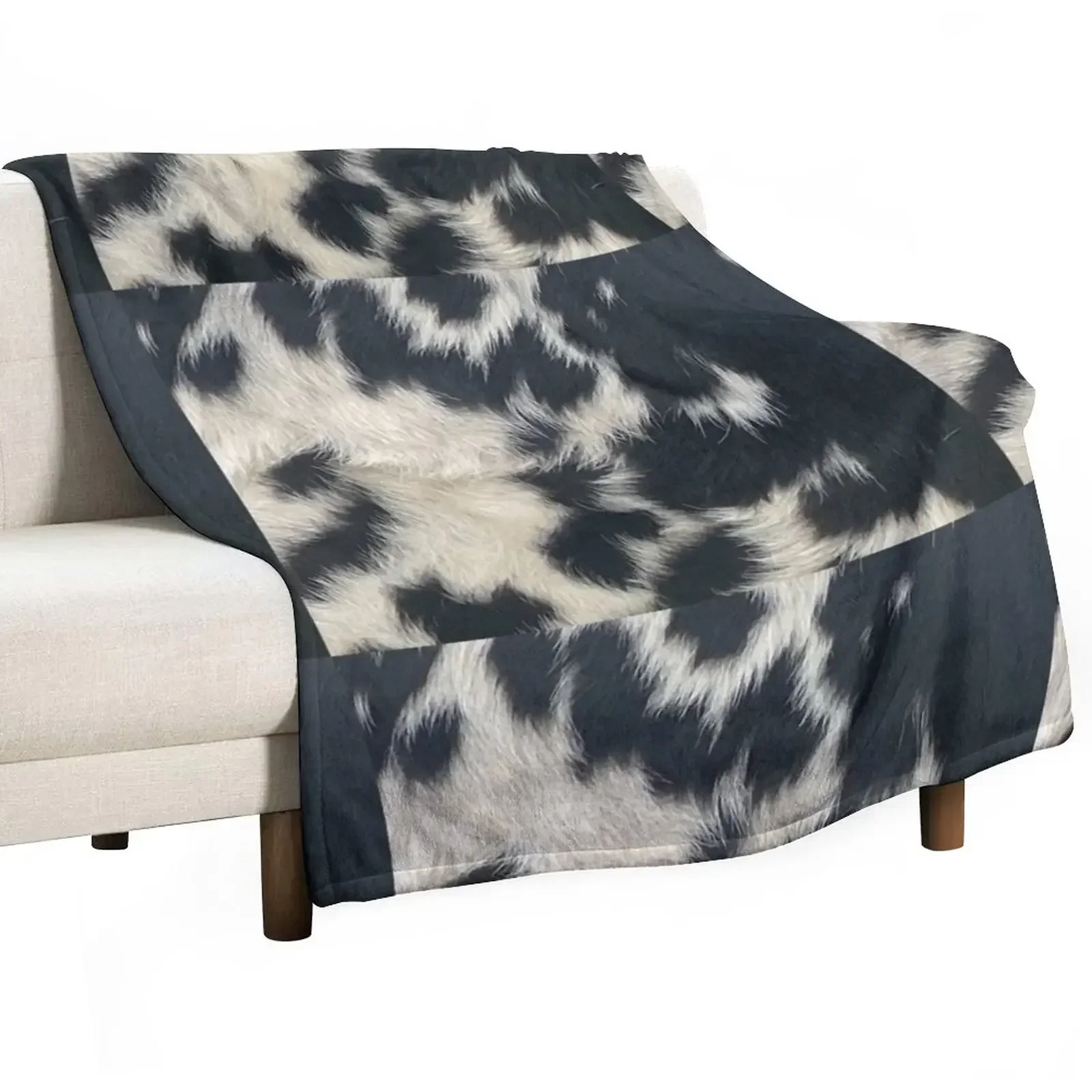 COW LOVERS SPECKLE PARK HIDE PRINT Throw Blanket Retros Flannel Fabric Stuffeds Blankets