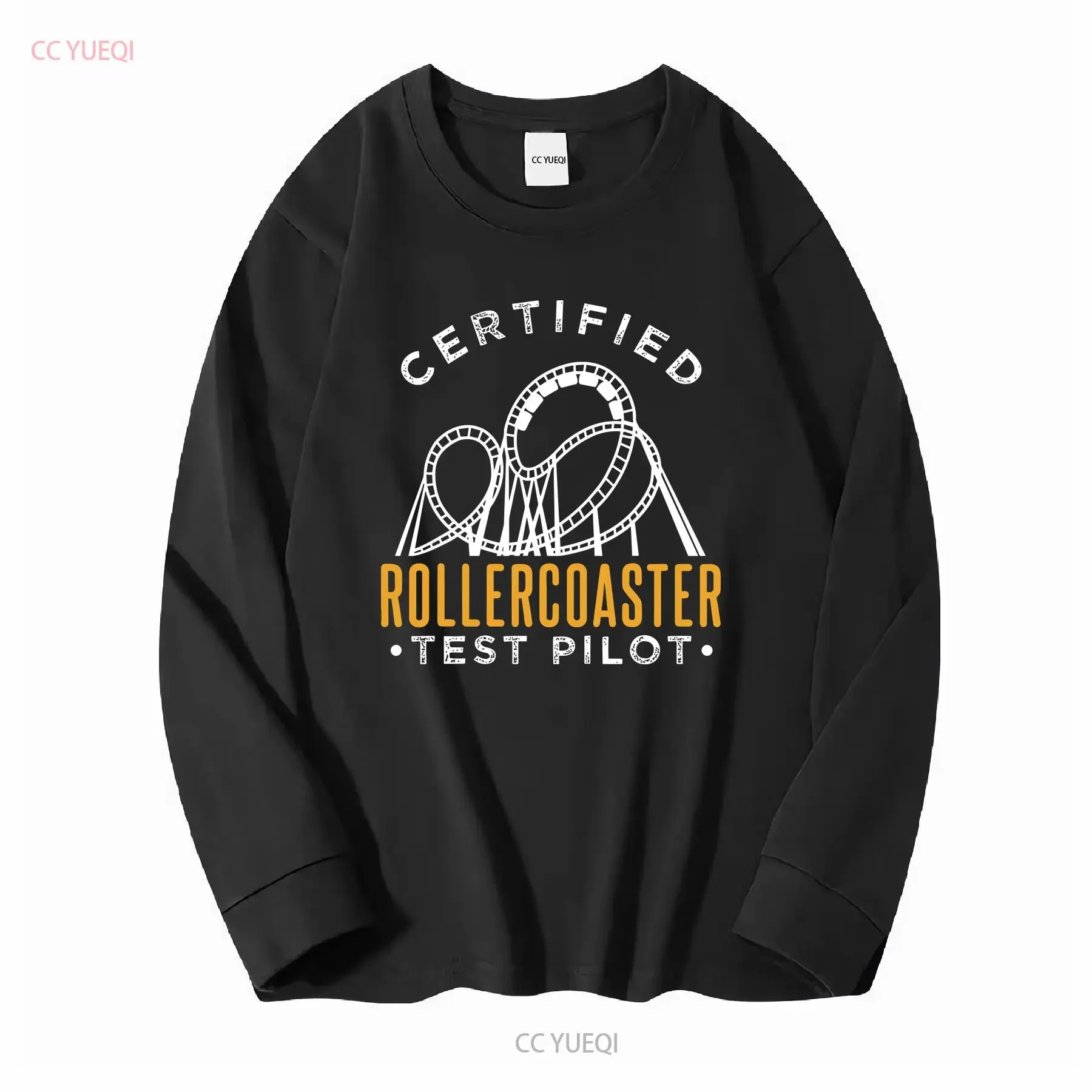 NWT Certified Rollercoaster Test Pilot Funny T Shirt long or short sleeves vintage Washed Stylish Comfortable Versatile Unisex