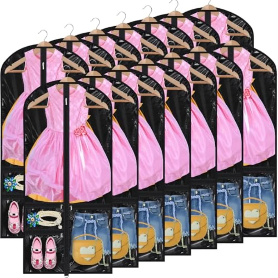 

4 шт. прозрачных ПВХ-чехлов Gent Bags 24 x 50 см с молниями для танцевальных костюмов, органайзеры для хранения, чехлы для танцевальных костюмов Bawi Poets