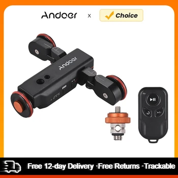 Andoer L4 PRO cámara de vídeo motorizada Dolly con indicación de escala deslizador de pista eléctrica Control remoto inalámbrico/batería de 1800mAh