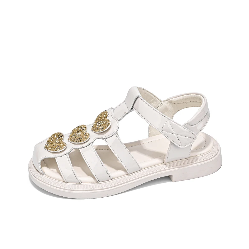 

New Girls Roman Sandals Closed-toe Soft New Summer Hollow Out Soft Bottom Anti Slip Fashion Princess Sandals