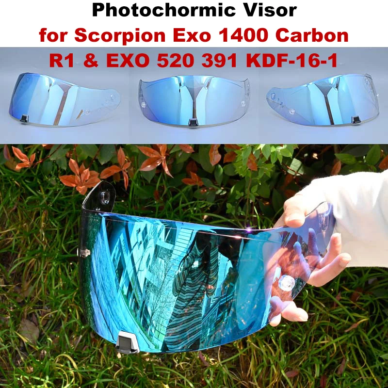 

Photochromic Visor for Scorpion Exo 1400 Carbon, R1 & EXO 520 391 KDF-16-1 Motorcycle Helmet Lens Uv Protection Lens Faceshield