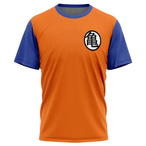 Harajuku DBZ Tee Front Chibi Goku Back Powerful Goku Manga Sketch Raglan Short Sleeve Casual Anime Wear