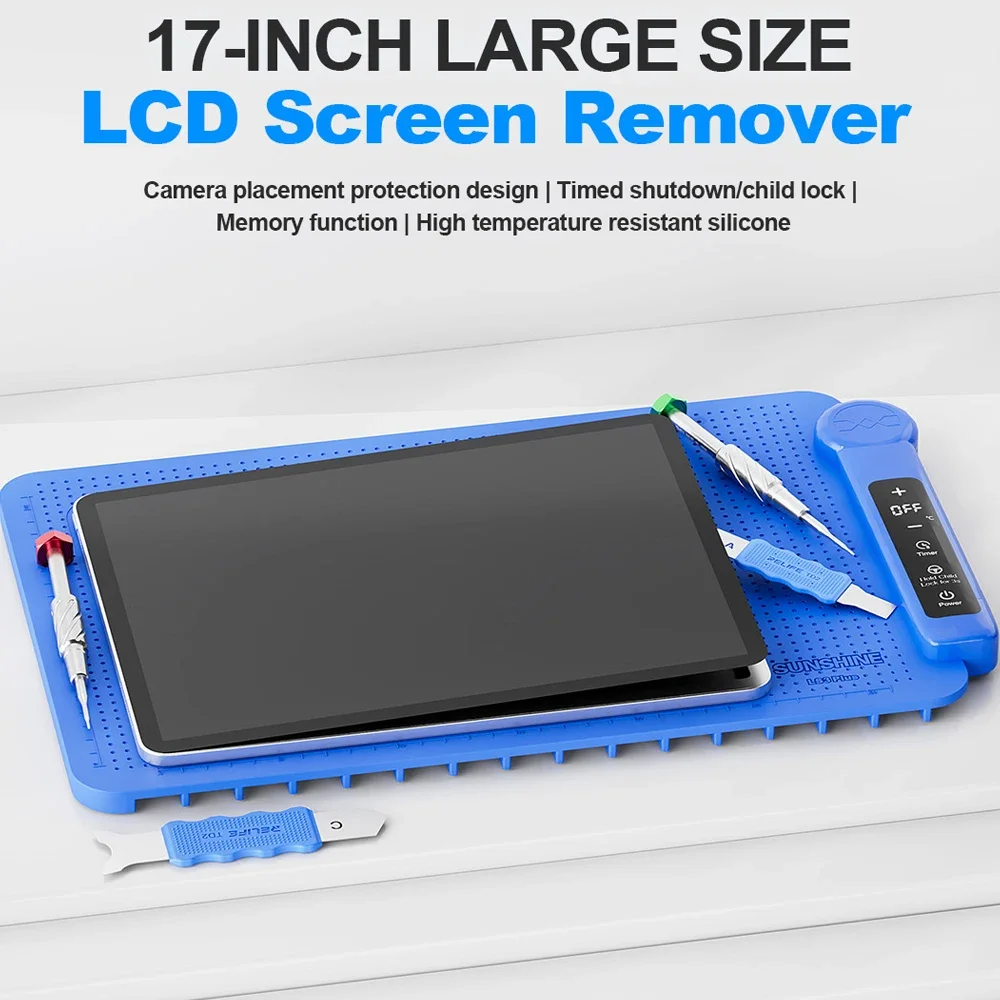 SUNSHINE LCD Screen Separator Heat-Resistant Silicone Heating Pad Camera Placement Hollowing for Pad Tablet Phone Screen Removal