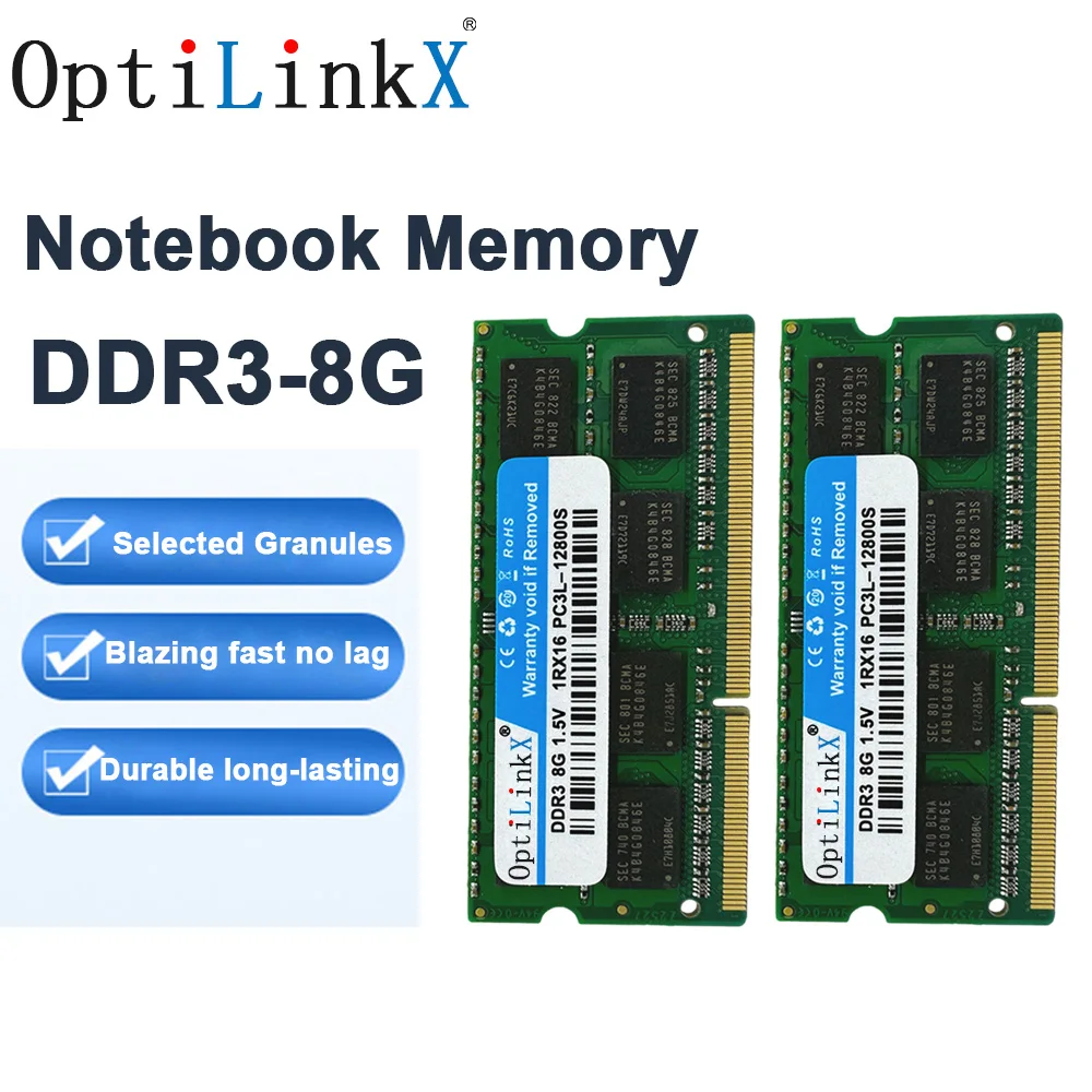 

Ноутбук OptiLinkX DDR3, универсальная память 8 ГБ, ОЗУ, 1,5 В, высокопроизводительная, полностью совместимая с ОЗУ для ноутбука 1866 МГц, 1600 МГц, 1333 МГц