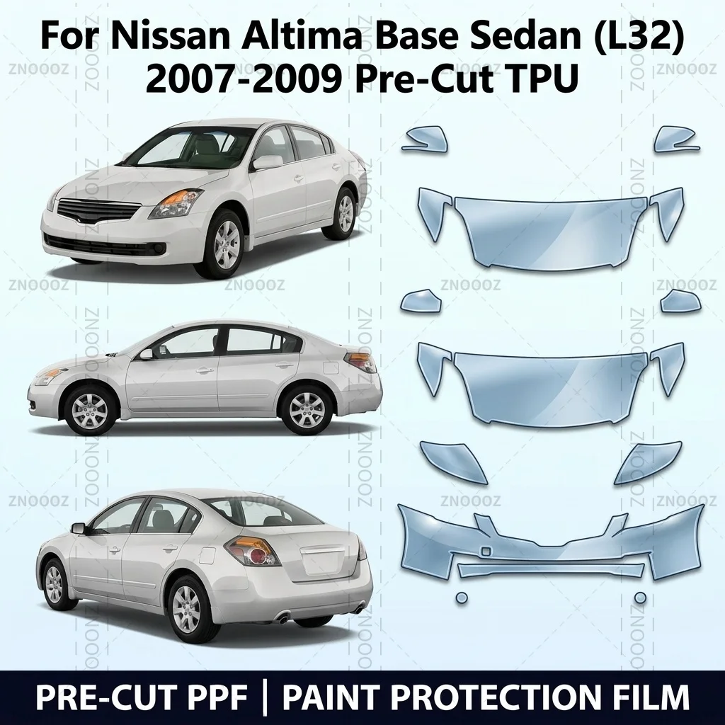 For Nissan Altima Base Sedan (L32) 2007-2009 Pre-Cut TPU PPF Front Kit Self Healing High Gloss Hydrophobic Anti Yellowing