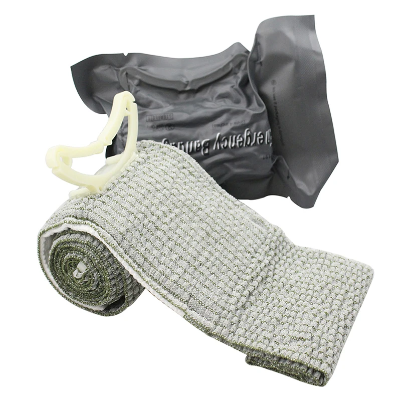 فراغ معبأة الصدمة خلع الملابس ضمادة الطوارئ 4 بوصة عاصبة مرنة الإسعافات الأولية للتحكم في النزيف والبقاء في الهواء الطلق