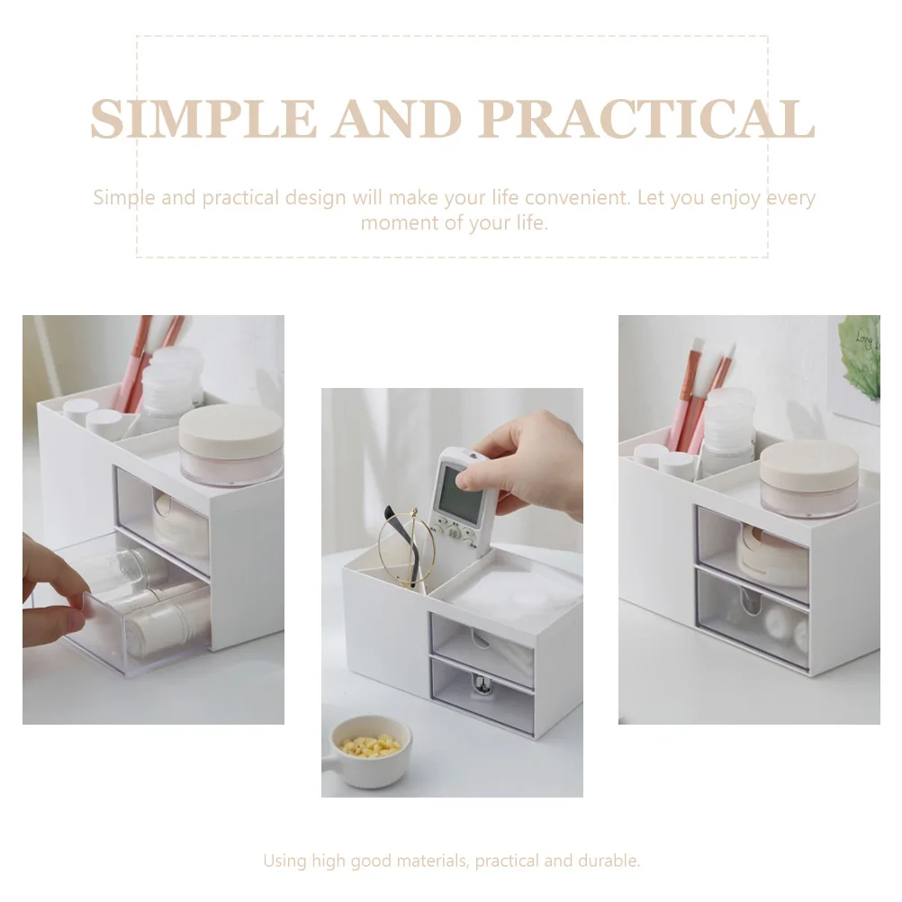 

Plastic Desktop Storage Box for Home Household Storage Box Office Makeup Jewelry Holder Durable Portable Supply