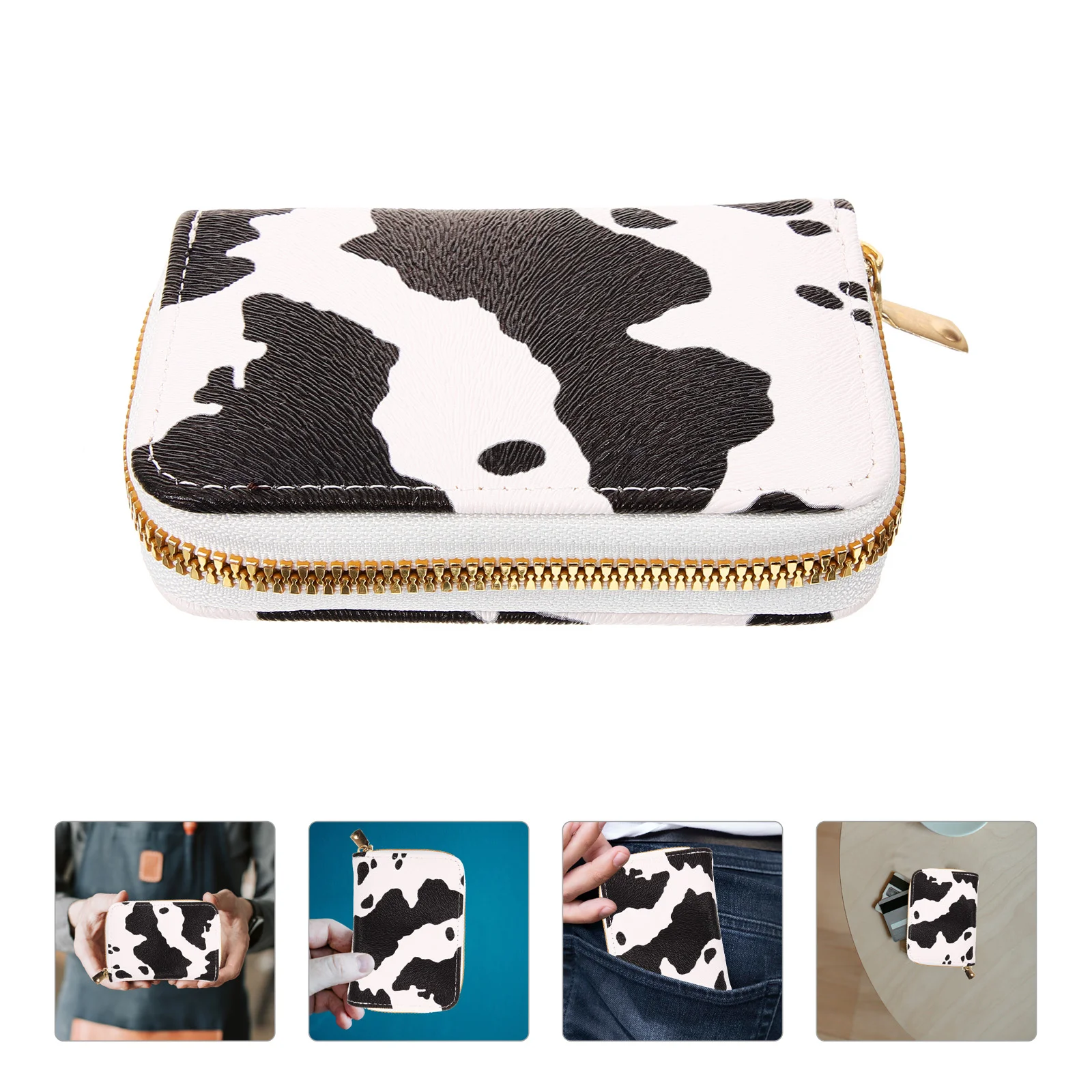 

Credit Card Holder Wallet Small Card Holder Purse Women Card Holder Wallet Cow Print Purse cow wallet