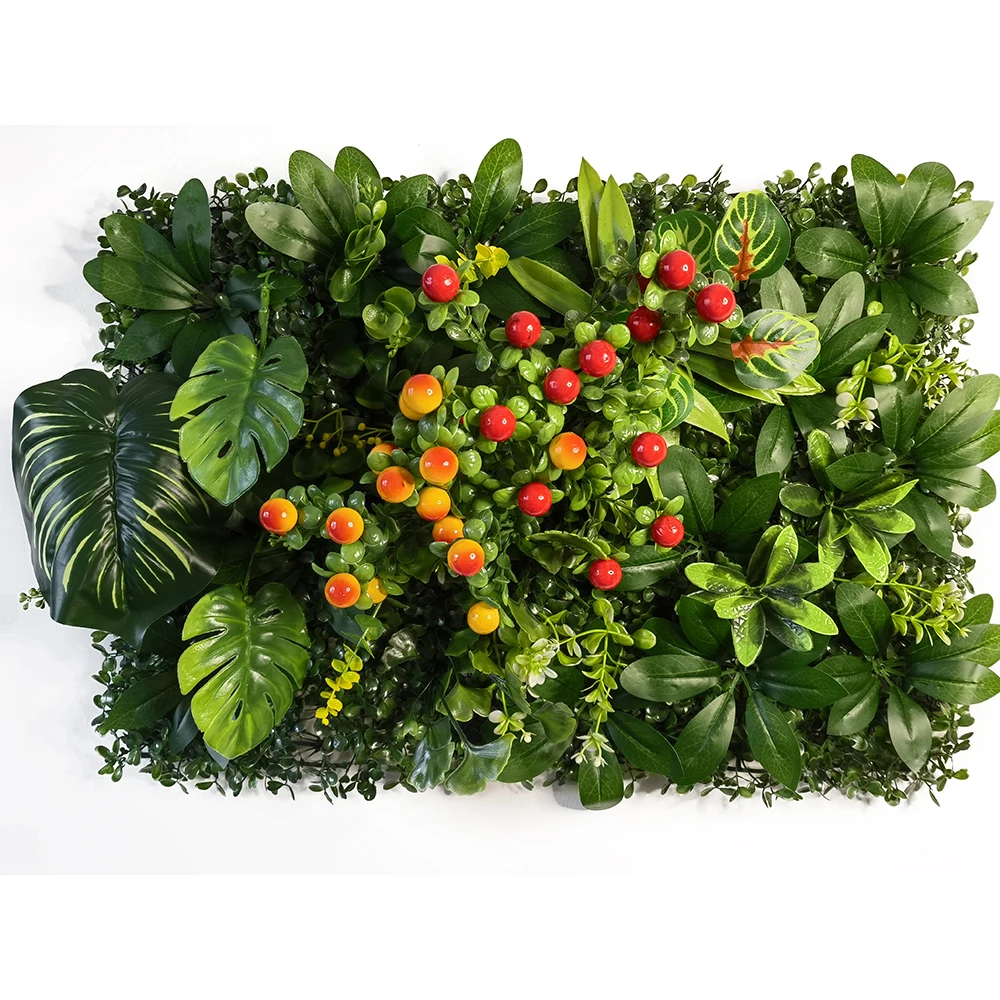 40x60CM Green Artificial Plant Wall Panel Plastic Outdoor Lawn Decoration Wedding Background Party Garden Grass Flower Wall