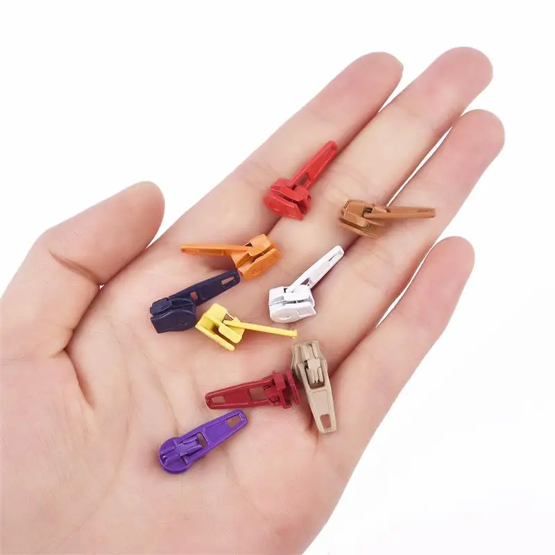 10Pcs 3# Nylon Coil Auto Lock Zipper Puller DIY Sewing Tool Zipper Slider For Tailor Sewing Accessories