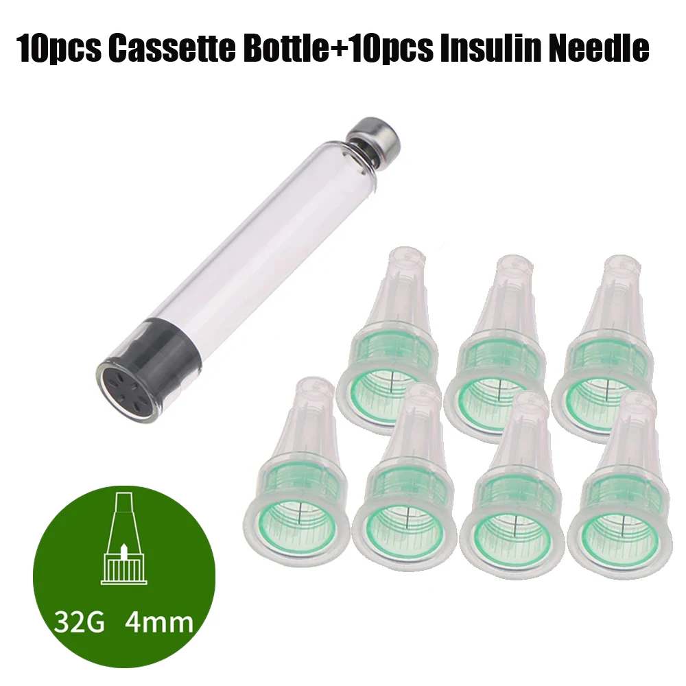 

10+10pcs Insulin Cartridges 3ml Cassette Bottle For Lilly Insulin Injection Pen Individual Packaging Medical Insulin Needle 4mm