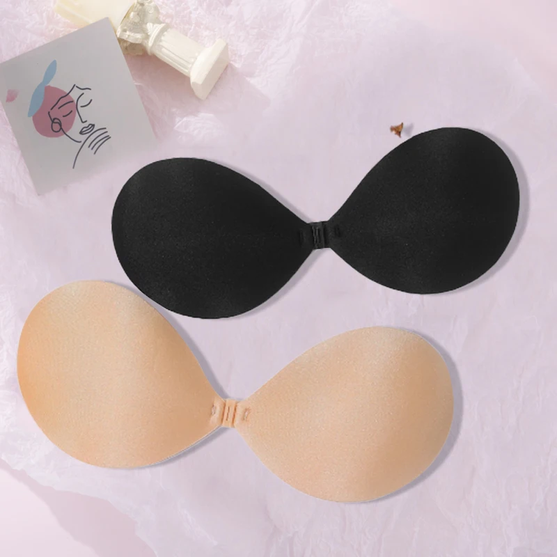 

Silicone Sticky Invisible Bra Women Push Up Bralette Breast Lift Nipple Cover Pasties Front Closure Reusable Strapless Lingerie