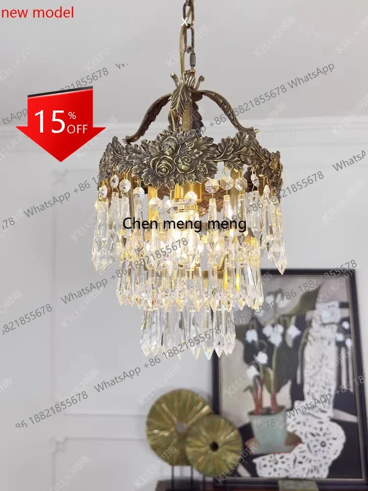 Asmt49 New French all-copper chandelier, retro bar counter study chandelier, entrance aisle lamp