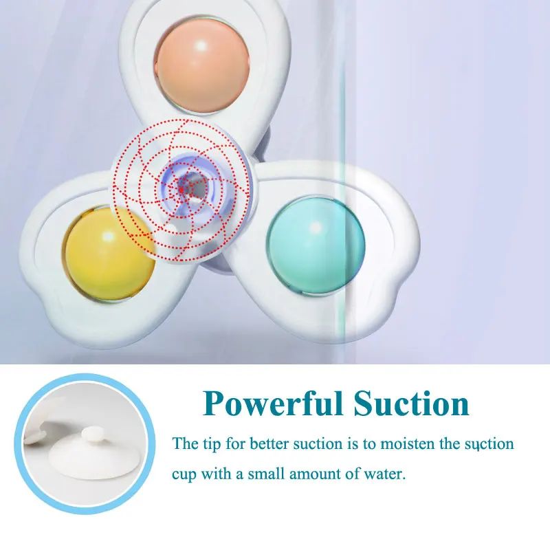 3PCS Suction Cup Baby Bath Funny Game Spinner Toy Educational Toys For Children Girls Boys Infant Sensory Shower Gift