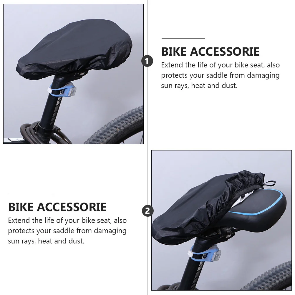 2 pçs capa de assento de bicicleta à prova dwaterproof água resistente protetor de sela elástica ajuste ajustável chuva poeira uv resistente