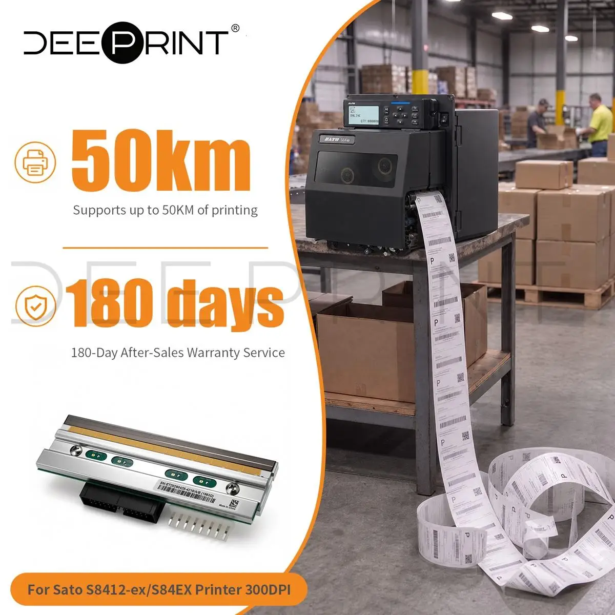 R29225000 300DPI Thermal Printhead for Sato S8412-ex S84EX Barcode Label Printers Print Head | 3-Month Warranty