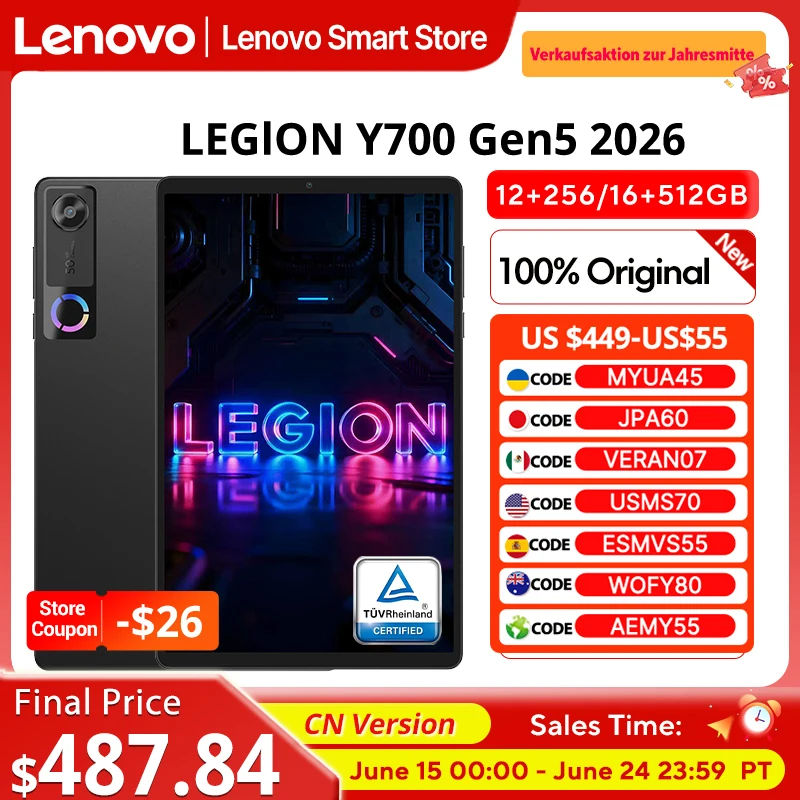 オリジナル Lenovo Legion Y700 第 5 世代ゲーミングタブレット CN バージョン Snapdragon 8 Elite Gen5 8.8 インチ 3K 165Hz ディスプレイ 9000mAh Android パッド PC