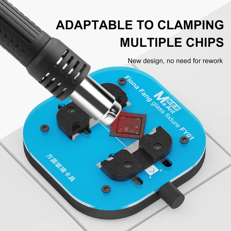 MAANT FY01 Abrazadera de vidrio cuadrada y redonda Almohadilla de trabajo resistente al calor con amortiguación antideslizante para sujetar la herramienta de chip de placa base de CPU