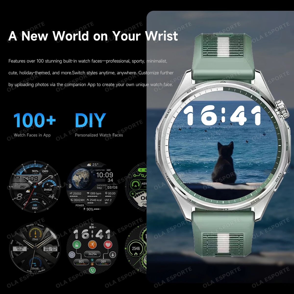Danoz TechSmart Ola Esporte HW12 smart watch 9 colours 49mm interchangeable straps HiwearPlus app iOS Android