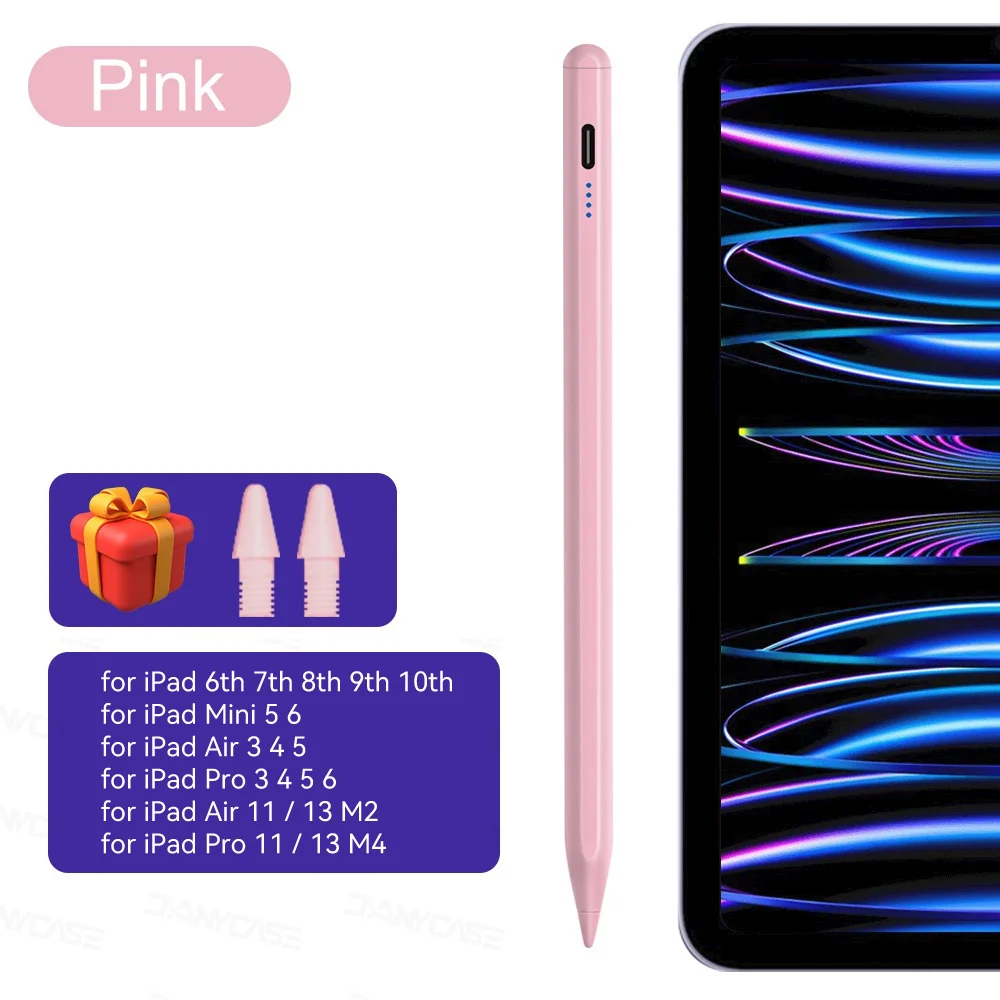 For iPad Air 6 M2 Stylus Pencil with Palm Rejection Tilt iPad Pen