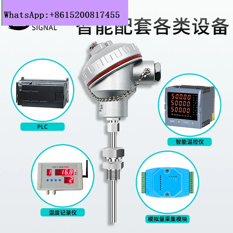 Sensor de temperatura PT100, resistencia térmica, sonda de alta temperatura, módulo de termopar tipo K blindado