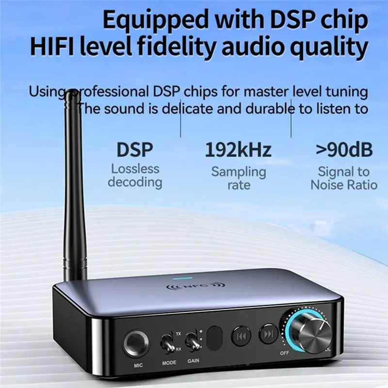 DT51 Bluetooth Audio Receiver Transmitter 5.1 AUX 2RCA U-Disk TF 6.5mm Mic Coaxial Optical for DSP HIFI Wireless Adapter