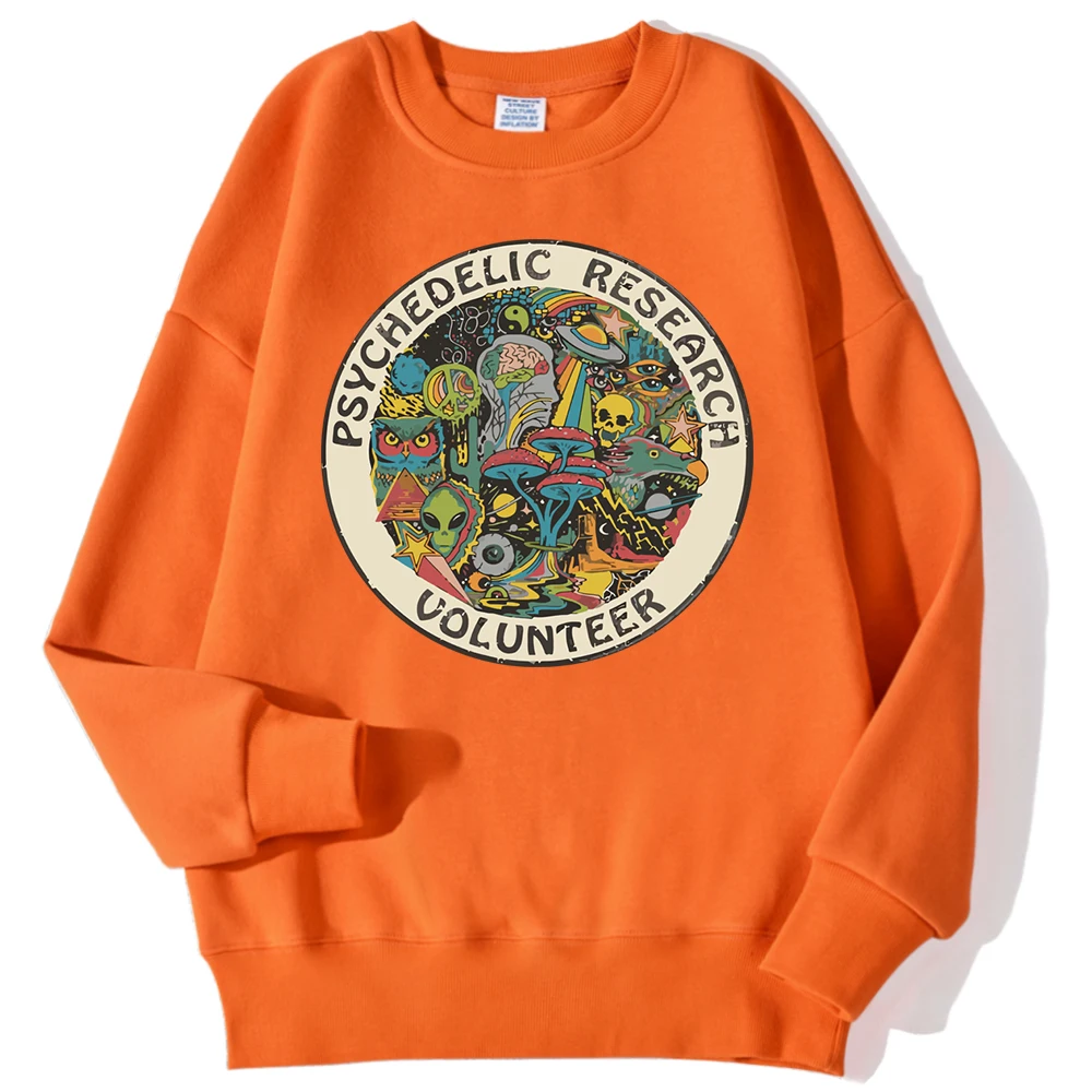 Psychedelic Research Volunteer Colourful Printing Men\'S Sweatshirt Autumn Fleece Hoody Street Fashion Pullover Loose Warm Tops