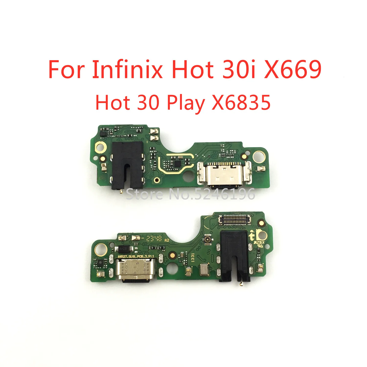 1pcs USB Charging Port Charger Flex Cable For Infinix Hot 30 Play X6835 Infinix Hot 30i X669 Base Connector Microphone Replace