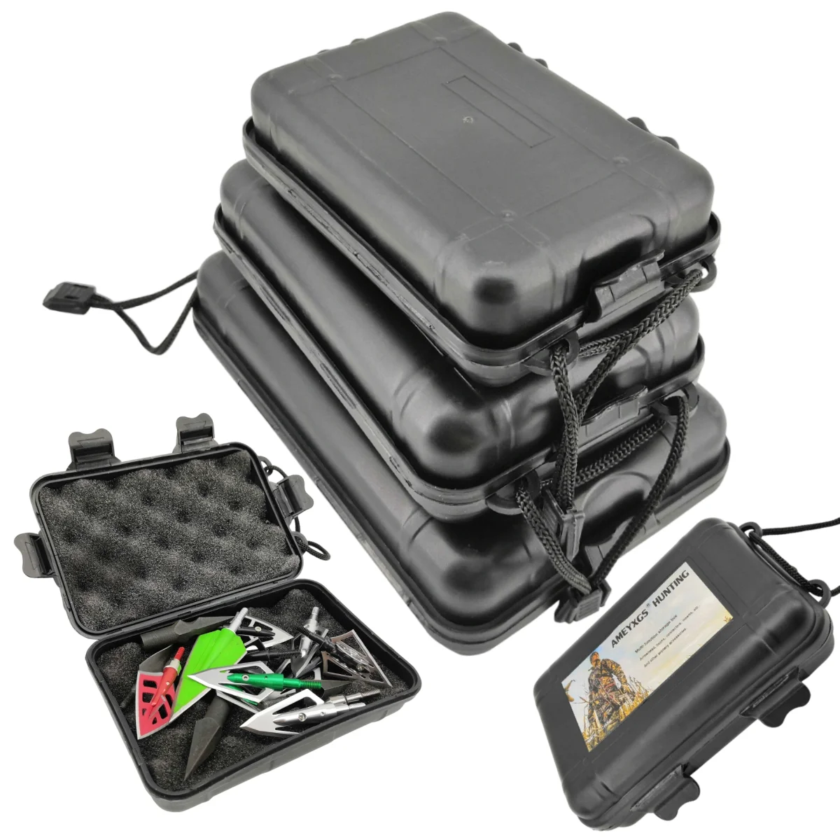 

1pc Arrowhead Storage Box Archery Pin Nock Copper Base Accessories S/M/L Portable Plastic Storage Box for Hunting Shooting