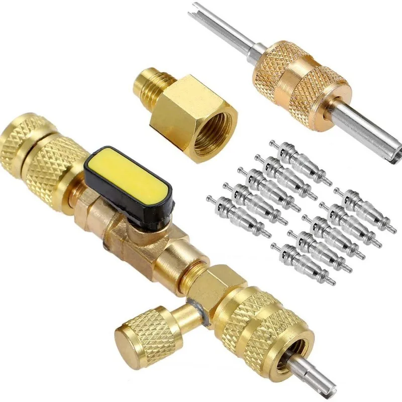 R12R22R410A Valve Core Loading and Unloading Tool Quick Replacement Valve Core 1/4SAE 5/16SAE Threaded Interface