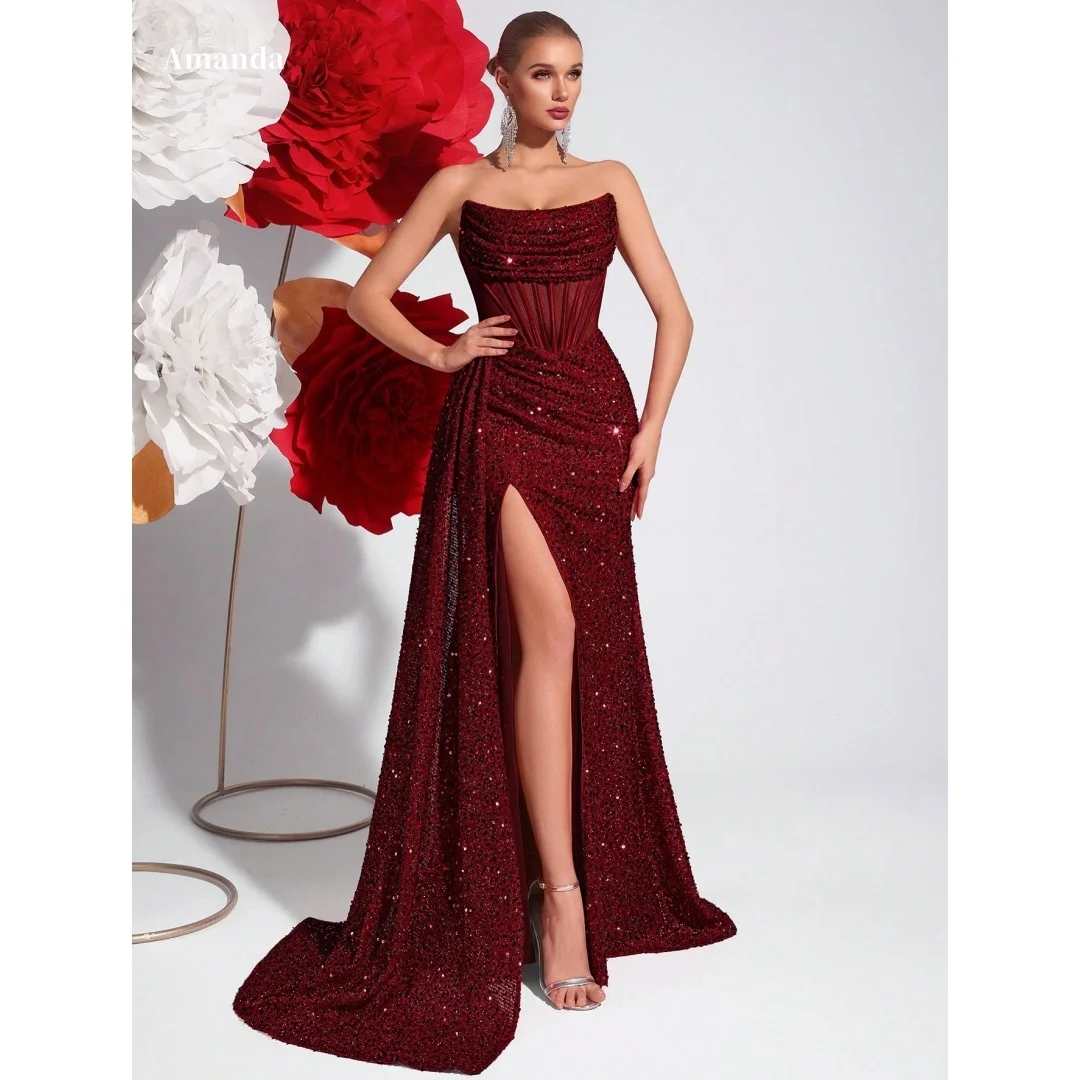 

Amanda Customized Satin A Line Ruched Bust Prom Dress Floor Length Elegant vestidos de noche Slim Fit Formal Evening Gown 2025