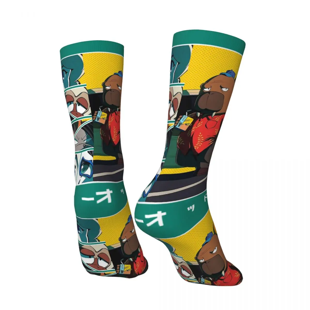 Hip Hop Vintage Odokawa Crazy Men's compression Socks Unisex ODD TAXI The Silent Taxi Driver Street Style Pattern Crew Sock