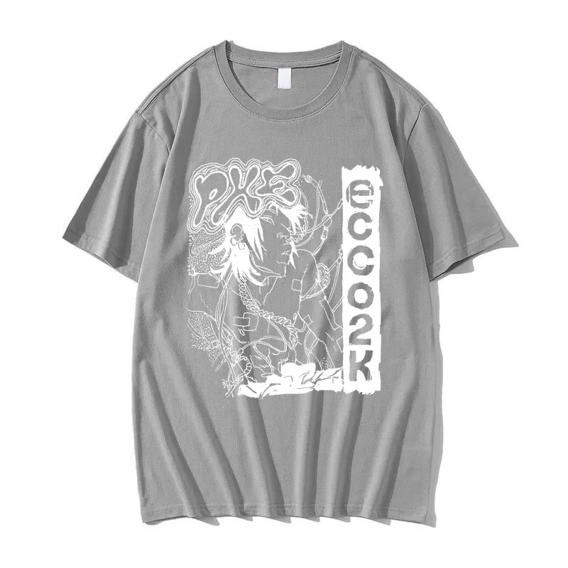 محدودة مغني الراب Ecco2k مطبوعة التي شيرت رجل تي شيرت استنزاف عصابة تي شيرت الرجال النساء موضة الهيب هوب تيز الرجال الشارع الشهير #3