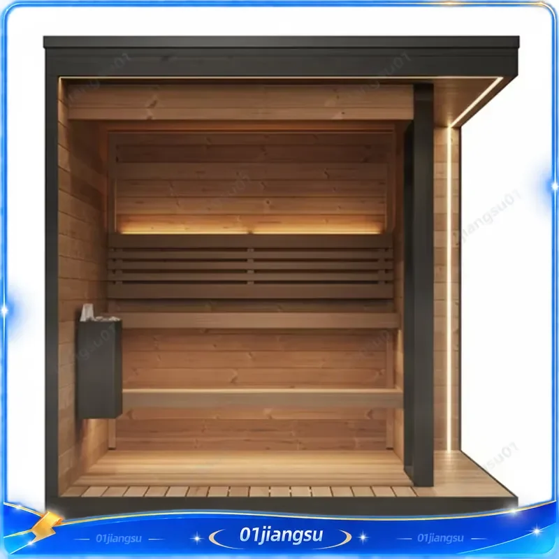 Wooden Outdoor Traditional Full Body Dry Wet Steam Sauna Room Home Spa Heat Therapy Relaxation Wellness Cabin Kit for Sale