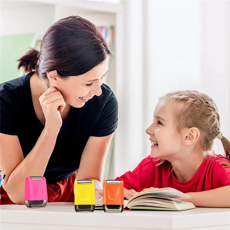 VO-3 Pieces Dashed Handwriting Lines Practice Roller Stamp Self Inking Line Rolling Stamps