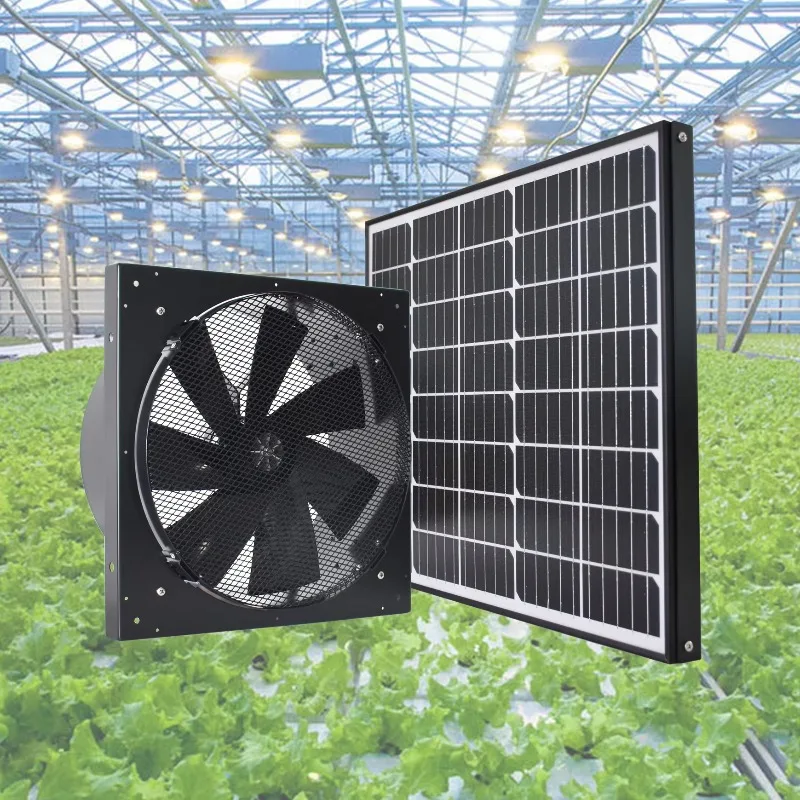 60W Solar Attic Fan for Gable Vent High Speed Solar Powered Exhaust Fan with Thermostat Wall Mounted DC 24V Ventilation Fan