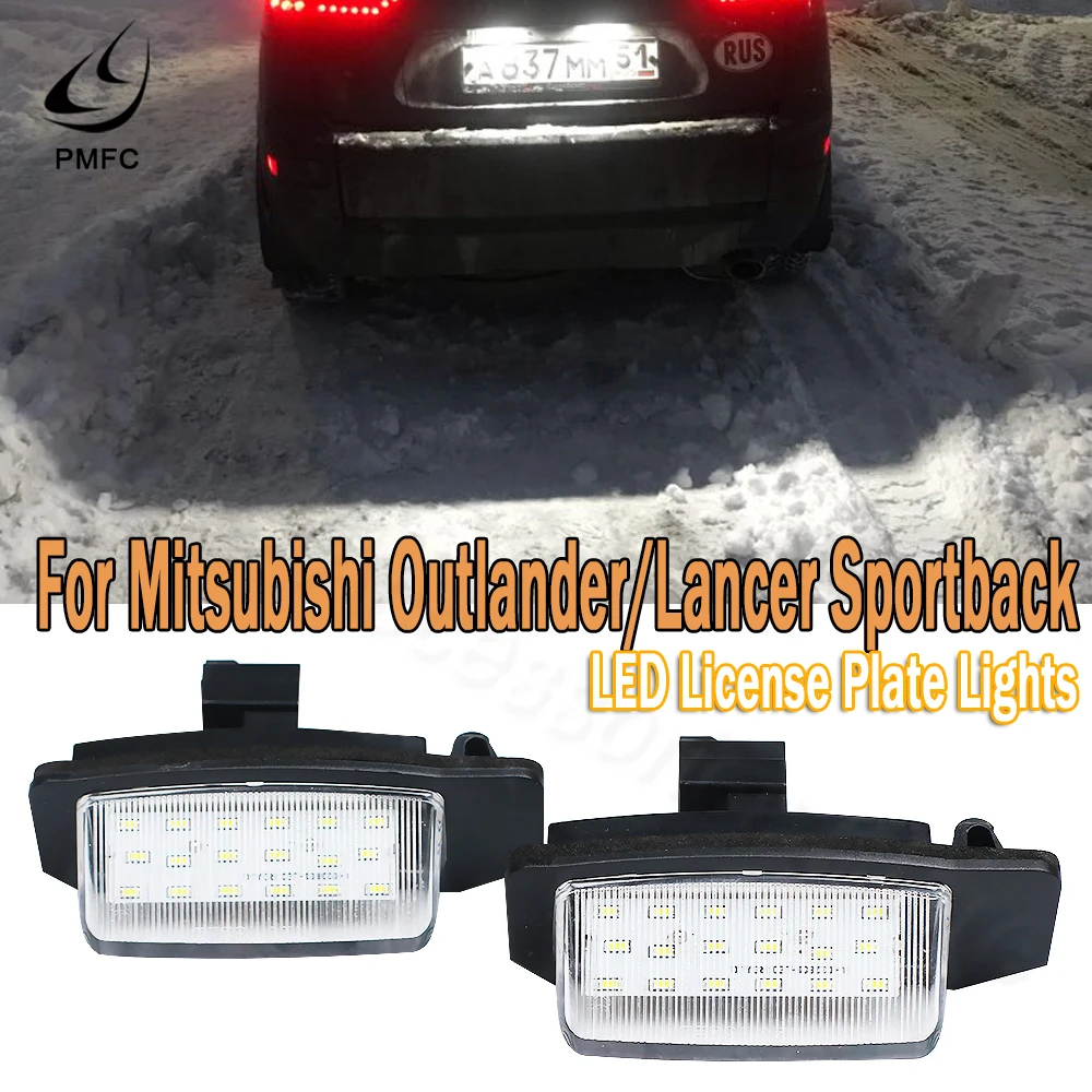 PMFC LED number License Plate Lights lamps For Mitsubishi OUTLANDER XL(CW) 2006-2012 For Lancer Sportback 2008~2012