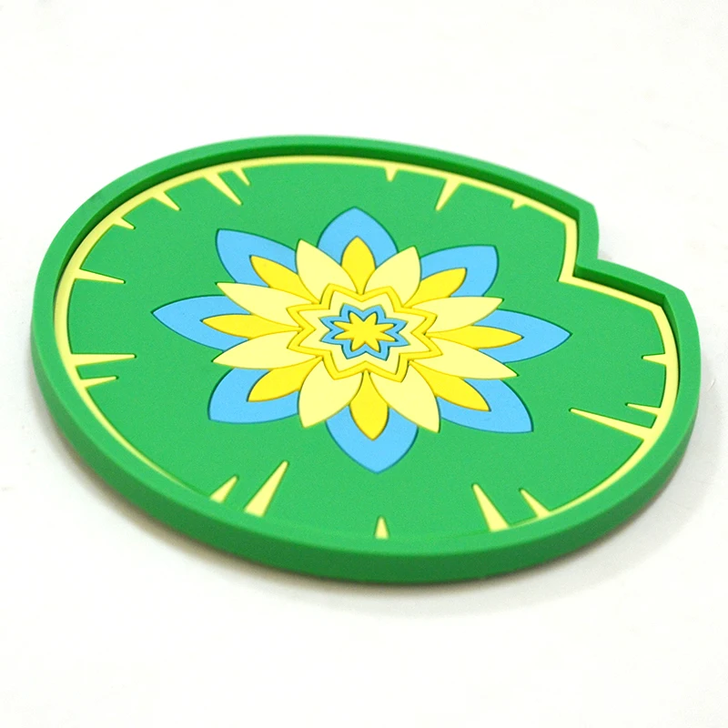 Round Soft Glue Pvc Coaster Solid Color Series Bump Tea Cup Anti-Slip Pad Silicone Coaster