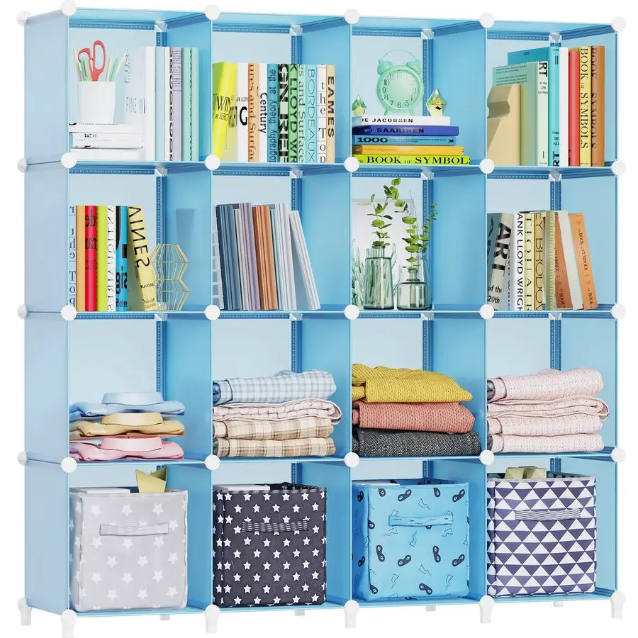 

Cube Storage Organizer 16Cube Closet Organizer, Portable Closet Organizer Cubes Shelves for Clothes, Bedroom, Wardrobe, Kids Ro