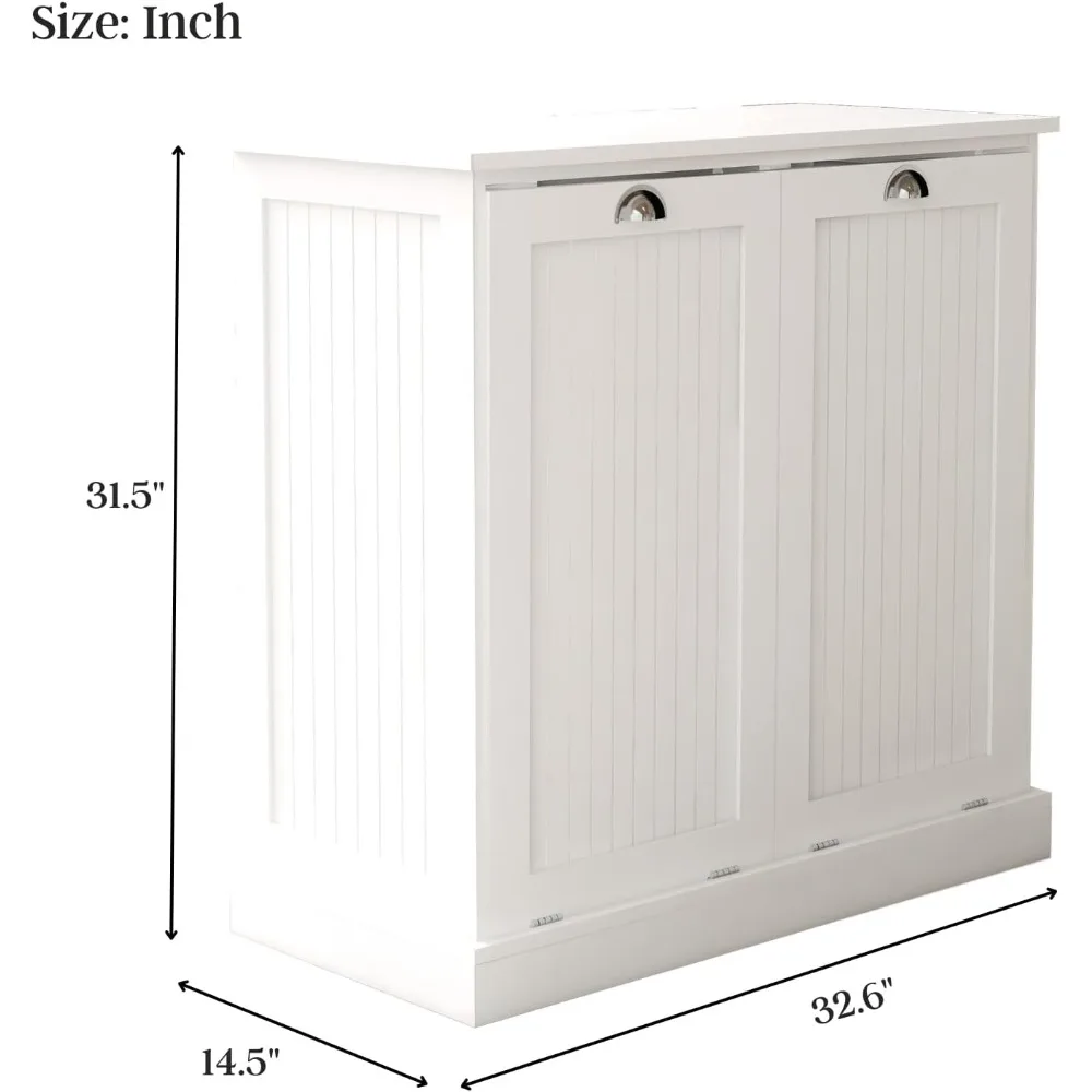 Tilt-Out Laundry Sorter Cabinet, Laundry Hamper Cabinet with 2 Large 12 Gal Sorting Basket, Laundry Basket Organizer Cabinet