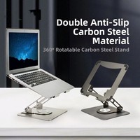360 Rotating Base Notebook Computer Stand Adjustable Foldable Computer Riser Heat Dissipation Lifter Tablet Holder for Desk