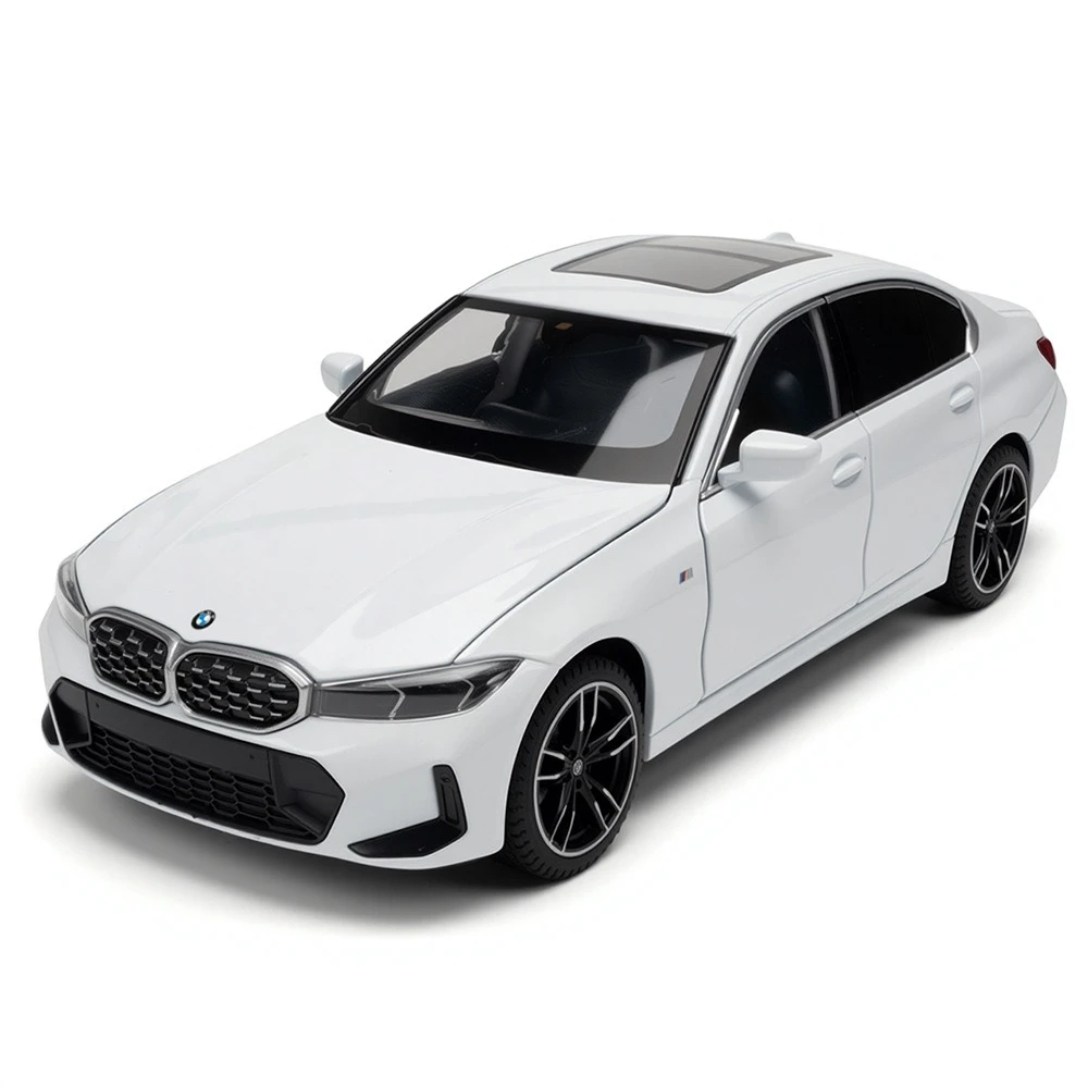

Alloy 1/24 scale B-M-W 3 series car model simulation interior details sound and light pull back adult collectible ornament