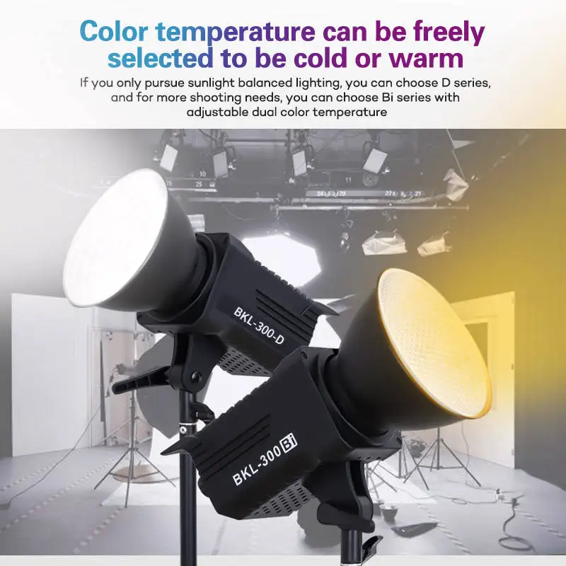 Professional 120W COB LED Lights 3200-5600K Continuous Lighting Equipment for Studio Shooting Audio Video Photographic Lighting