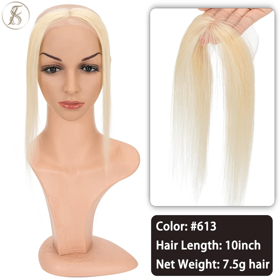 TESS Damen-Topper, Echthaar, 25,4 cm, natürlicher Haaransatz, Haarpflaster, Haarausfall, Handhaken, Spitze, einzelnes Knotenhaar, unsichtbares Haarteil – Detail 11
