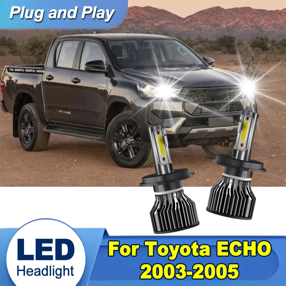 

2PCS H4 High Low Beam LED Headlight 6000K White Super Bright 120W 20000LM For Toyota ECHO 2003 2004 2005 Canbus Car Light