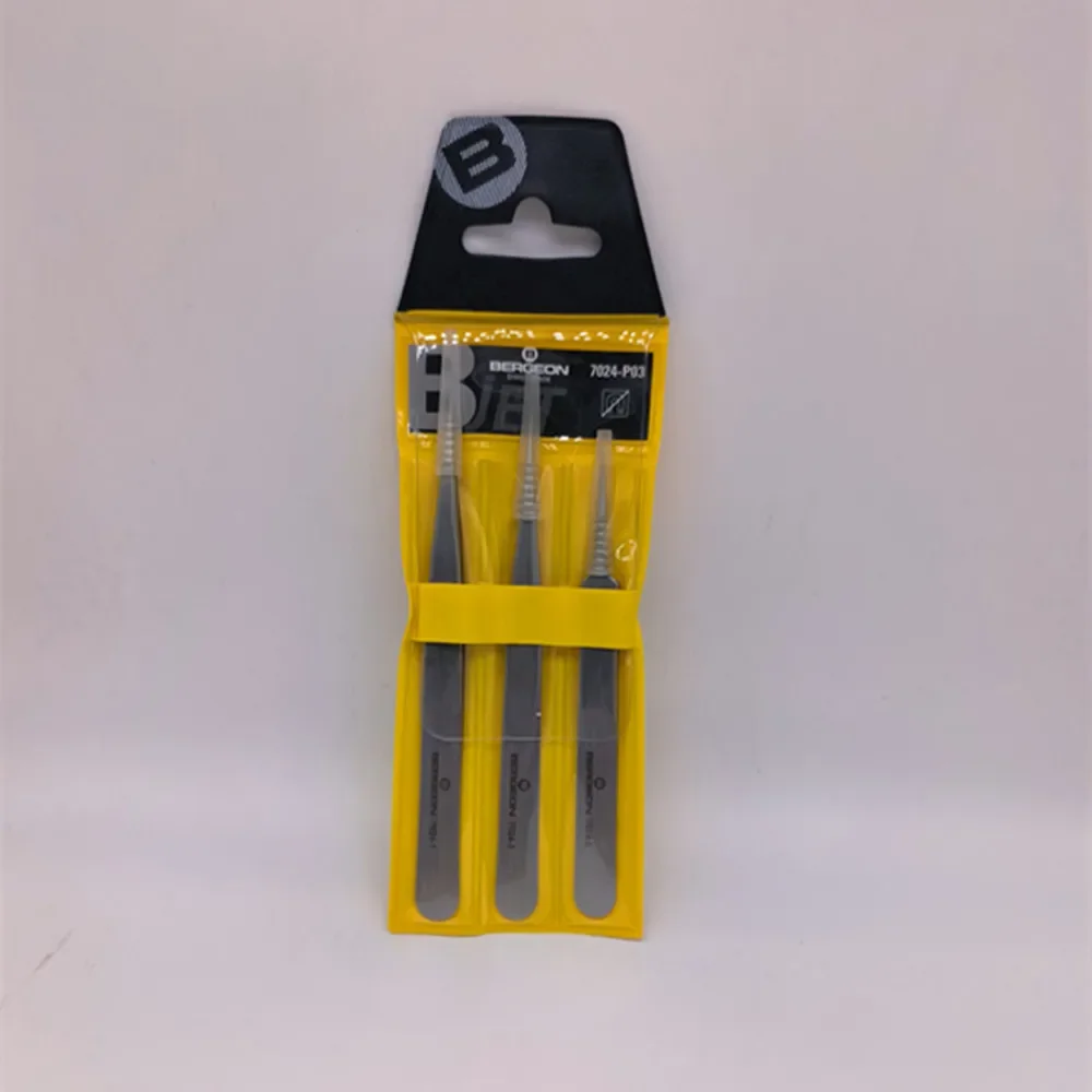 

7024 Three pack tweezers anti magnetic watch maintenance clamp tweezers